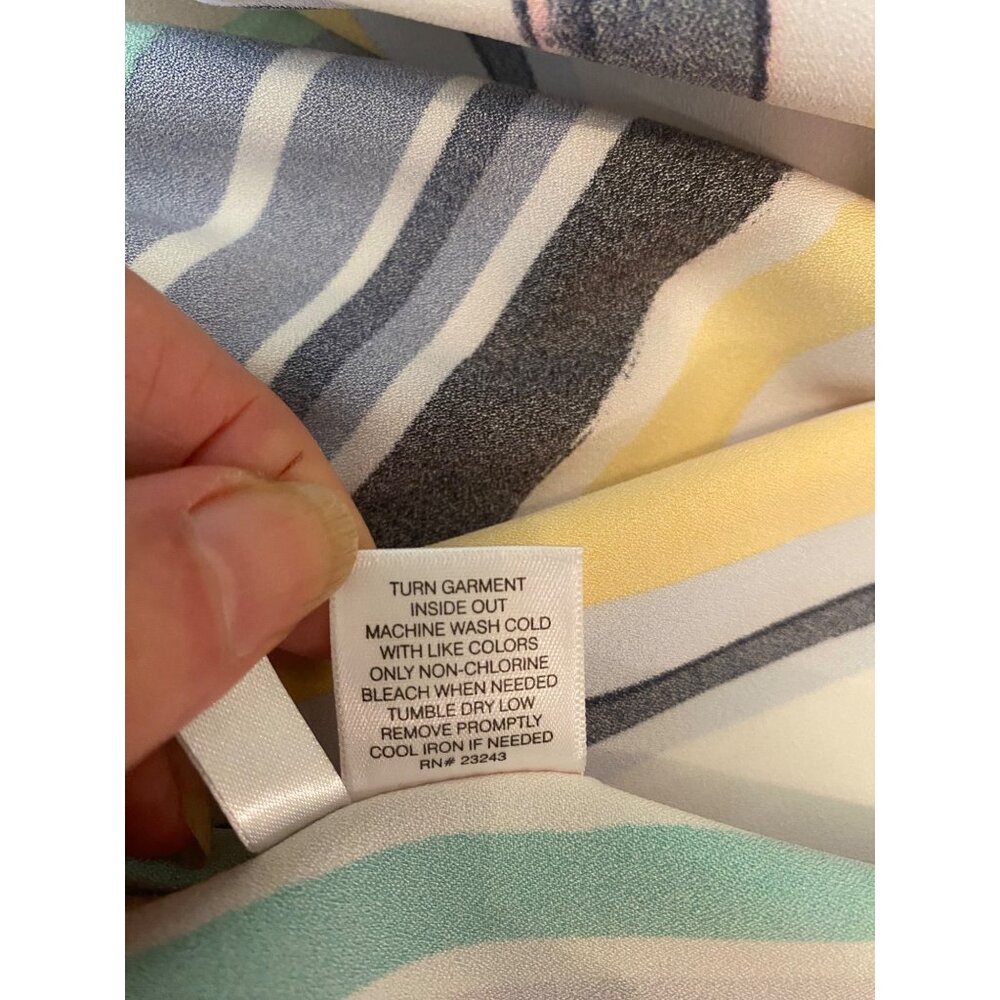 NEW NY & Co. Multicolored Striped Palazzo Pants Elastic Waist Small - Picture 7 of 11